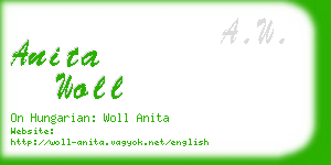 anita woll business card